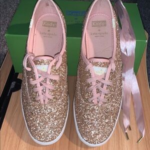 Keds x Kate Spade Champion Glitter Pink Flats